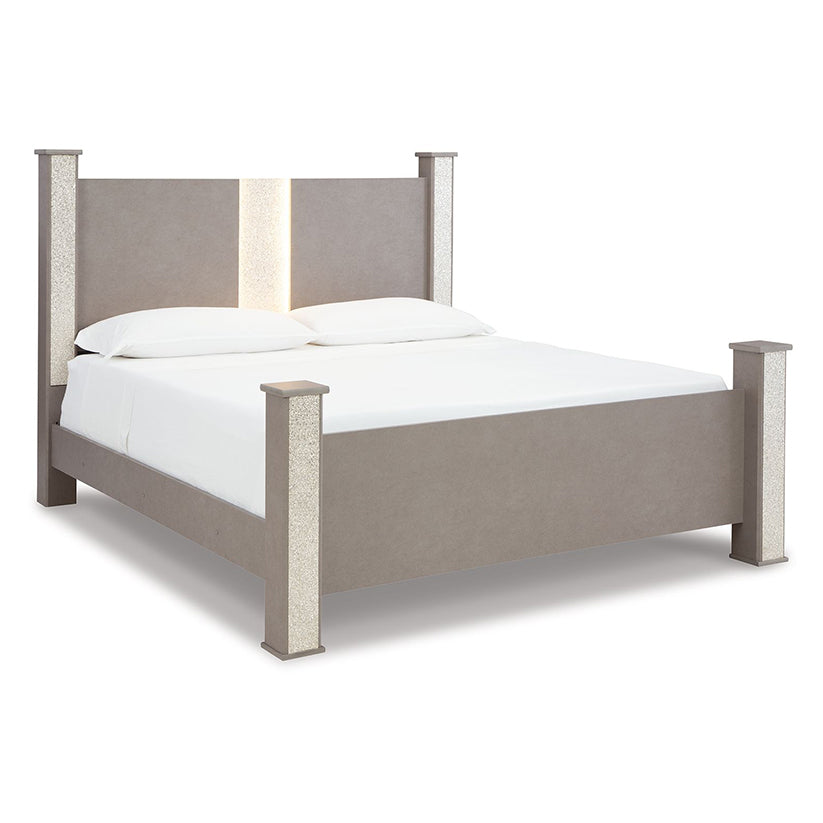 Surancha - Gray - Queen Poster Bed