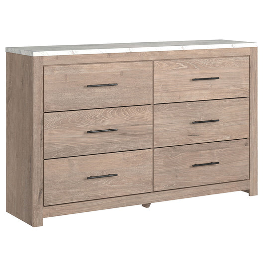 Senniberg - Light Brown - Six Drawer Dresser