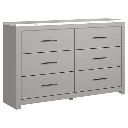 Cottonburg - Light Gray / White - Six Drawer Dresser