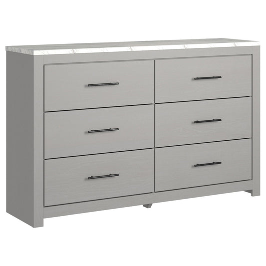 Cottonburg - Light Gray / White - Six Drawer Dresser