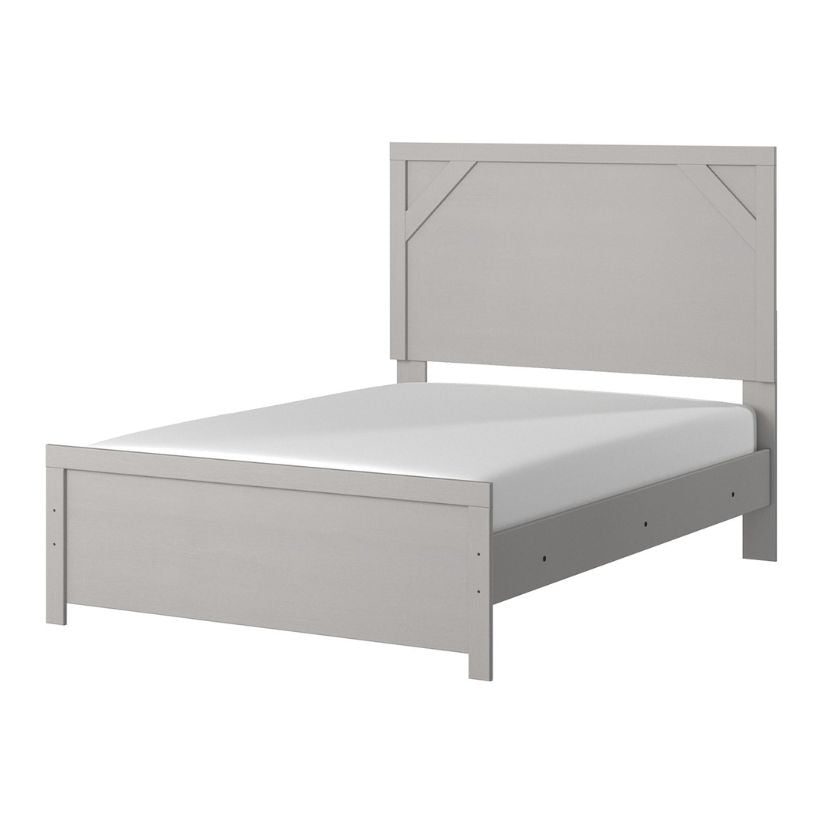 Cottenburg - Light Gray / White - Full Panel Bed