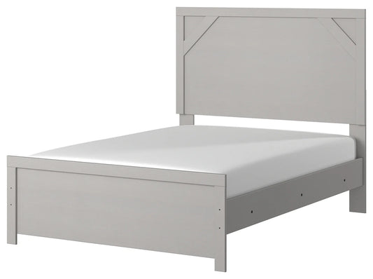 Cottenburg - Light Gray / White - Full Panel Bed