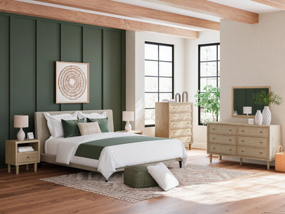 Cielden - Soft Gray - King Upholstered Bed With Roll Slats