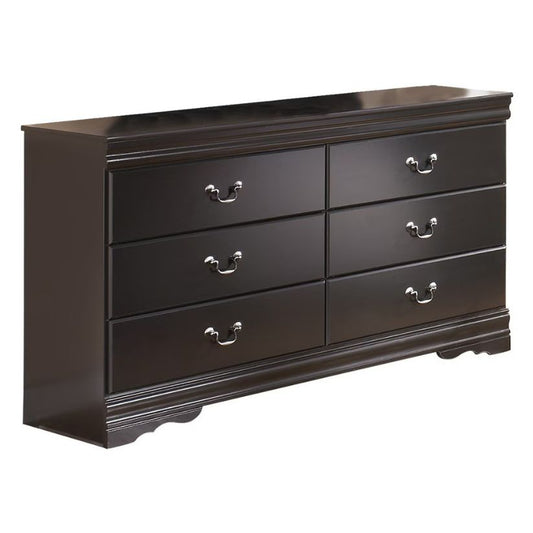 Huey - Black - Six Drawer Dresser