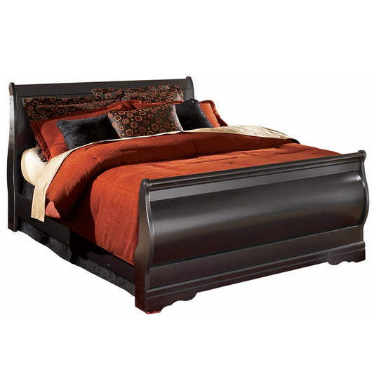 Huey Vineyard - Black - Queen Sleigh Bed