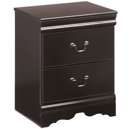 Huey - Black - Two Drawer Night Stand