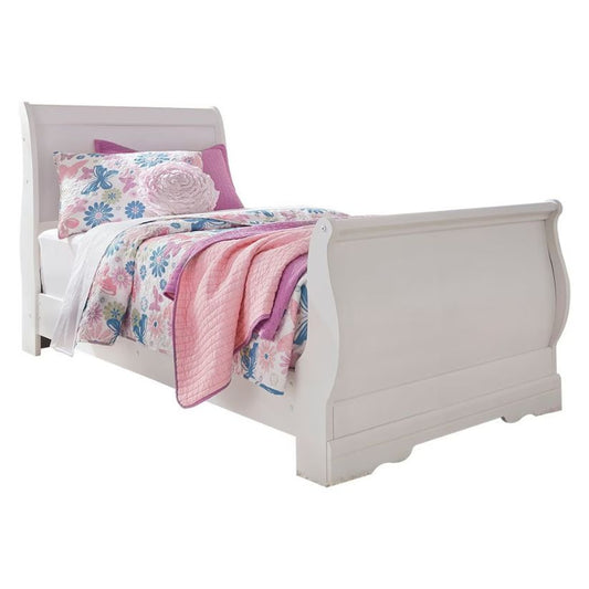 Anarasia - White - Twin Sleigh Bed