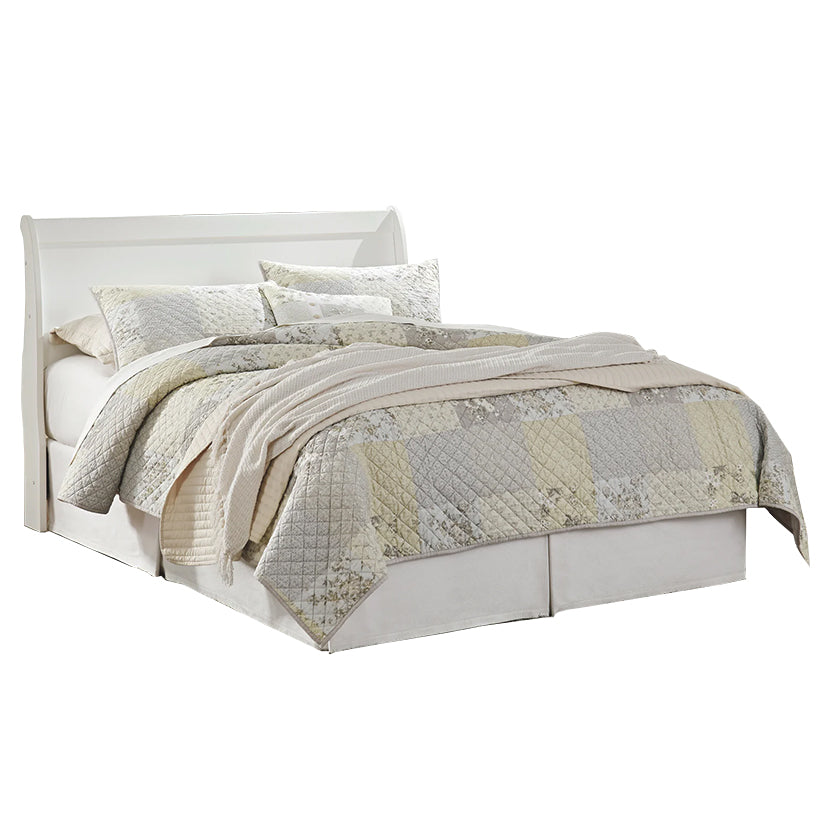 Anarasia - White - Queen Sleigh Headboard With Bolt On Bed Frame