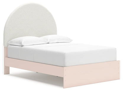 Wistenpine - Blush - Full Upholstered Panel Bed With Side Storage