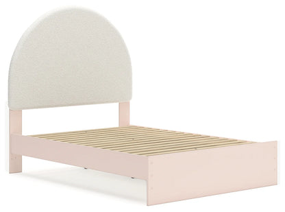 Wistenpine - Blush - Full Upholstered Panel Bed With Side Storage