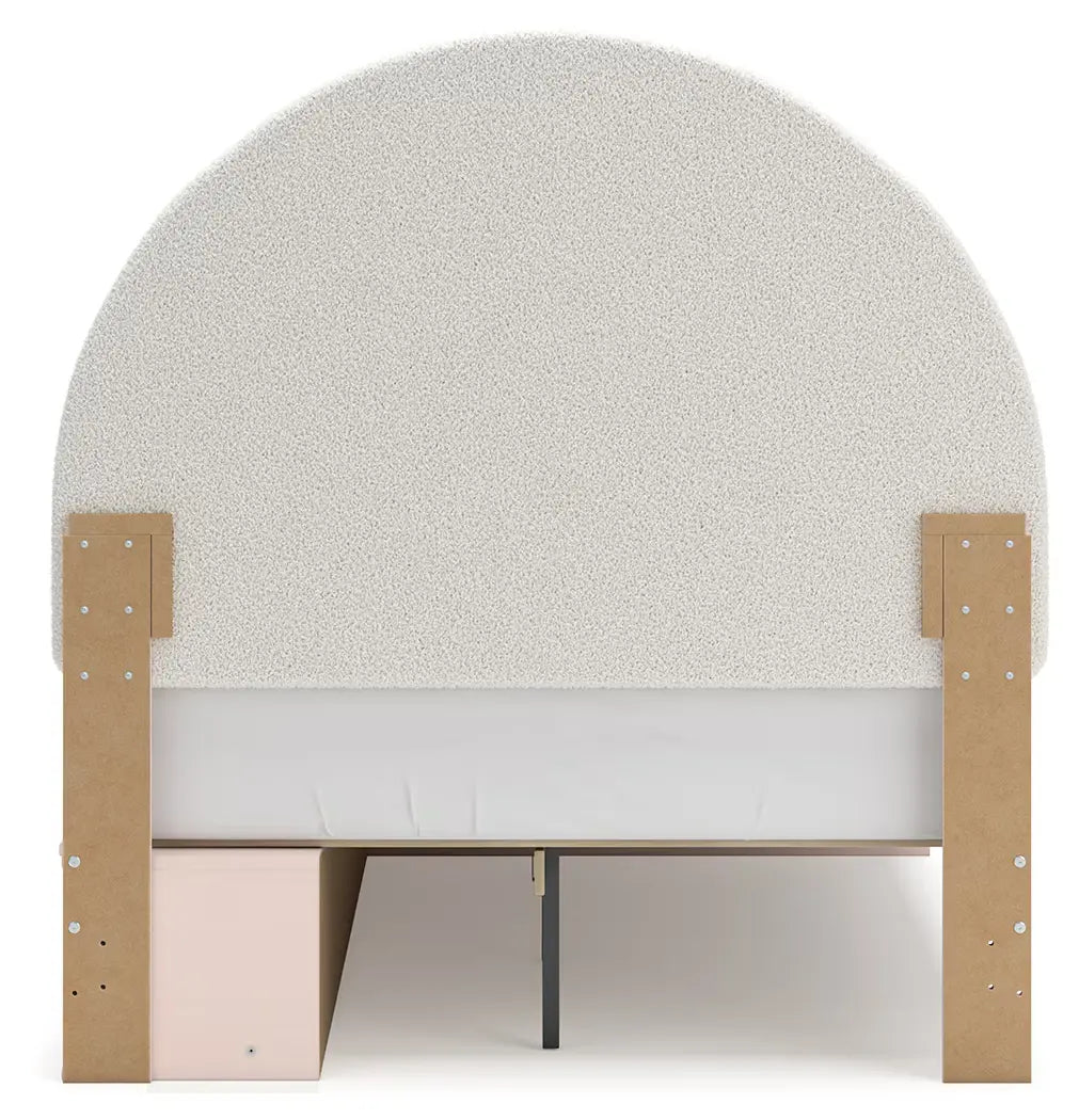 Wistenpine - Blush - Full Upholstered Panel Bed With Side Storage