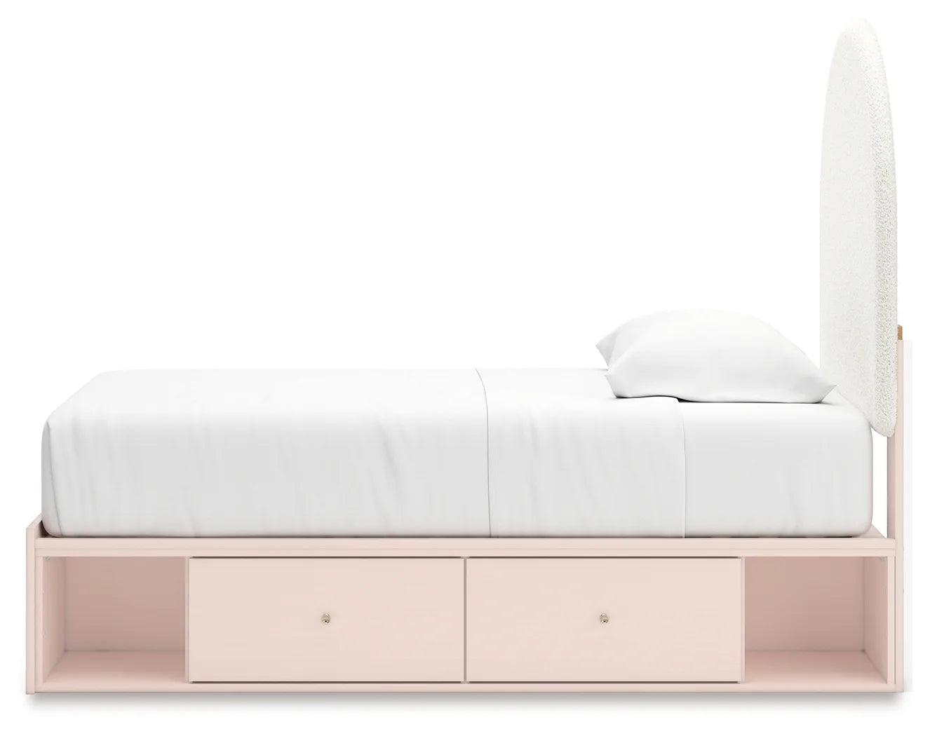 Wistenpine - Blush - Twin Upholstered Panel Bed With Under Bed Storage-7