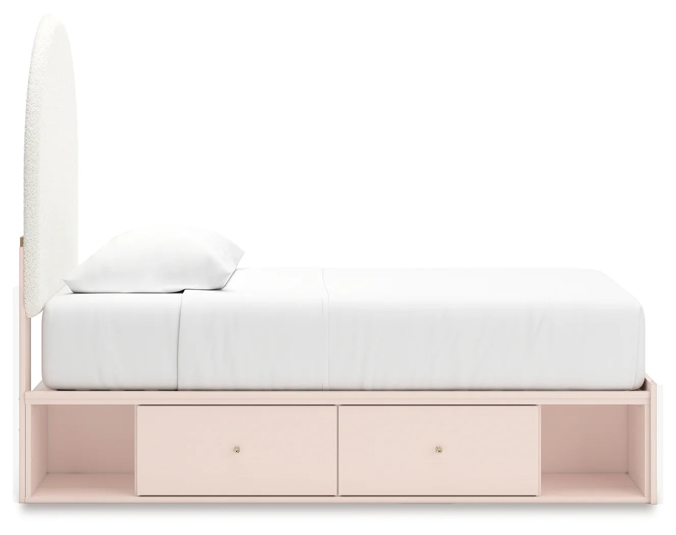 Wistenpine - Blush - Twin Upholstered Panel Bed With Under Bed Storage-8