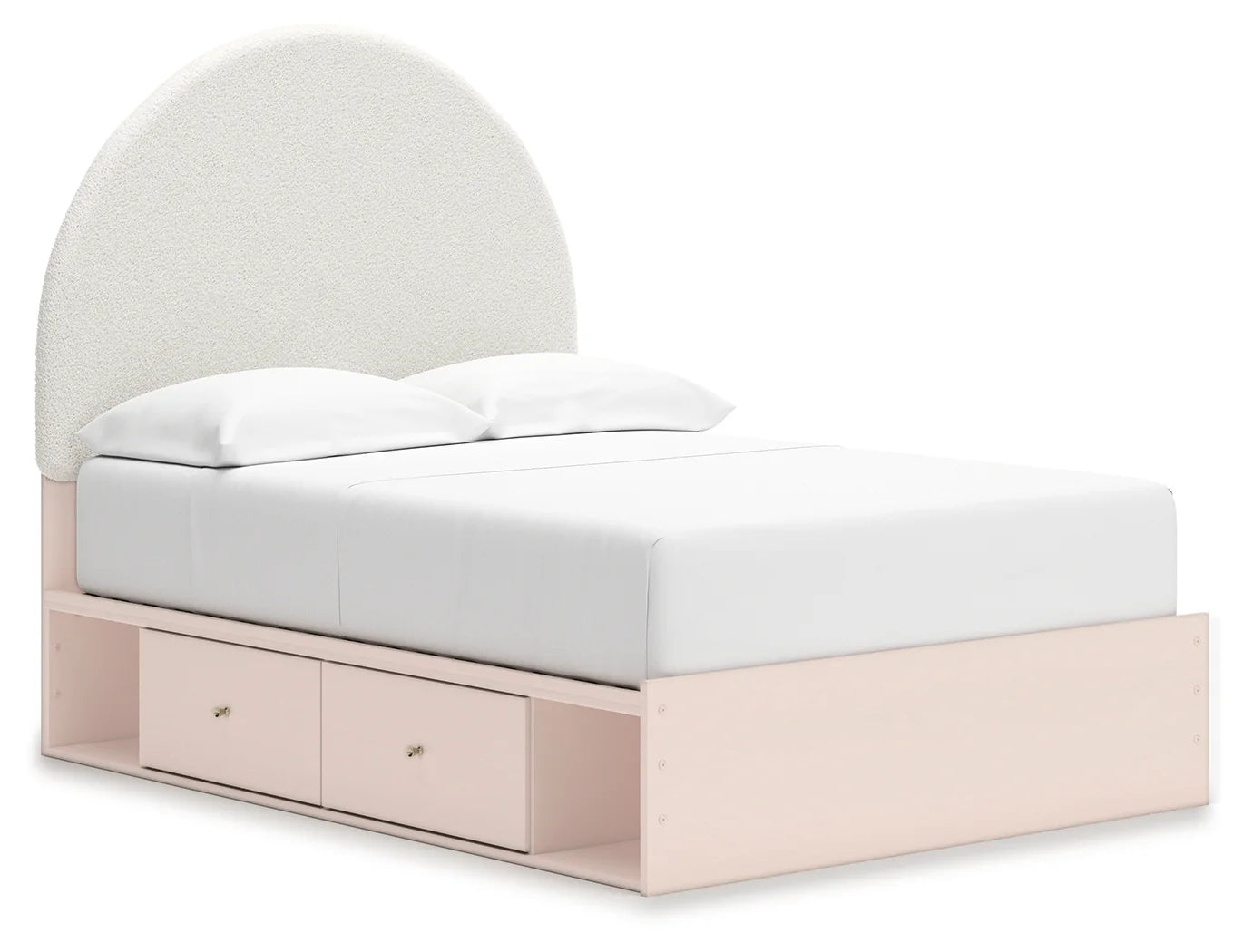 Wistenpine - Blush - Full Upholstered Panel Bed With Under Bed Storage