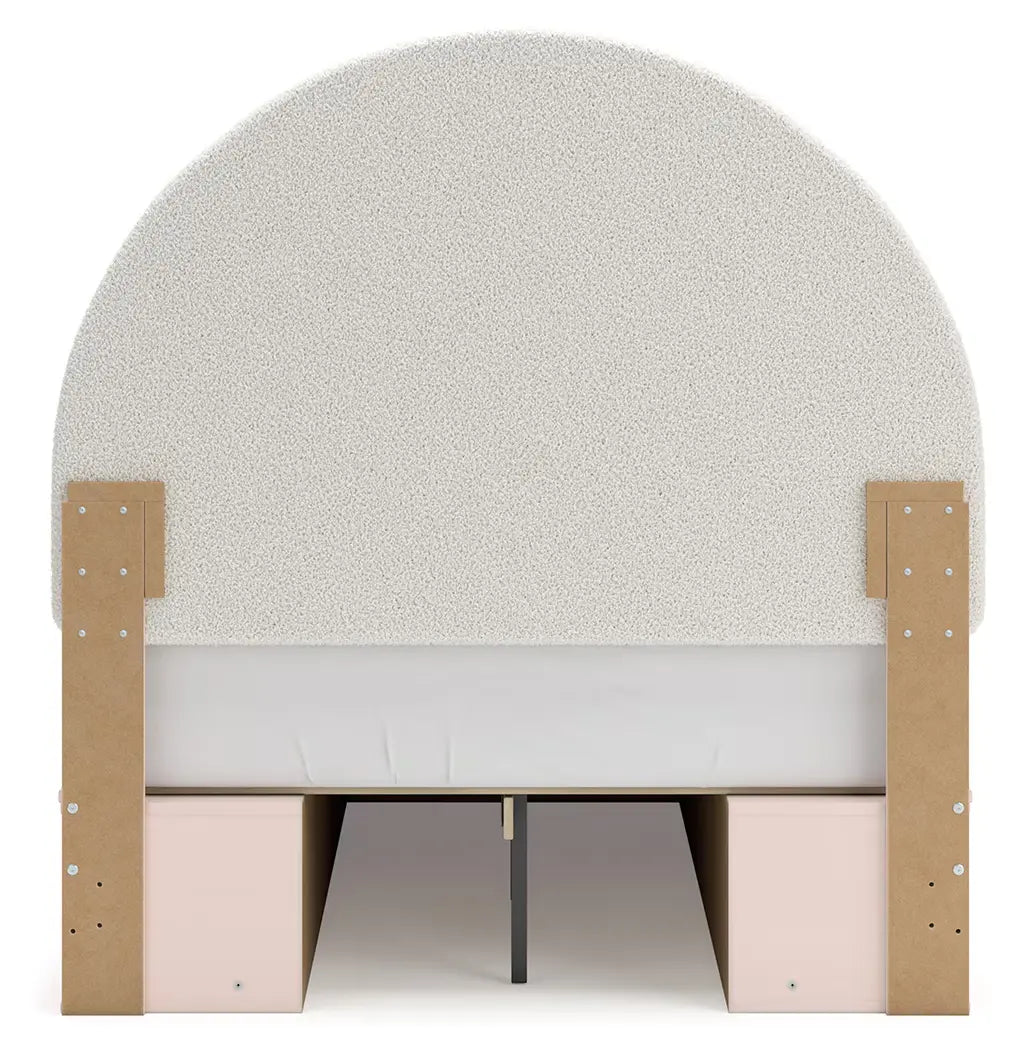 Wistenpine - Blush - Full Upholstered Panel Bed With Under Bed Storage