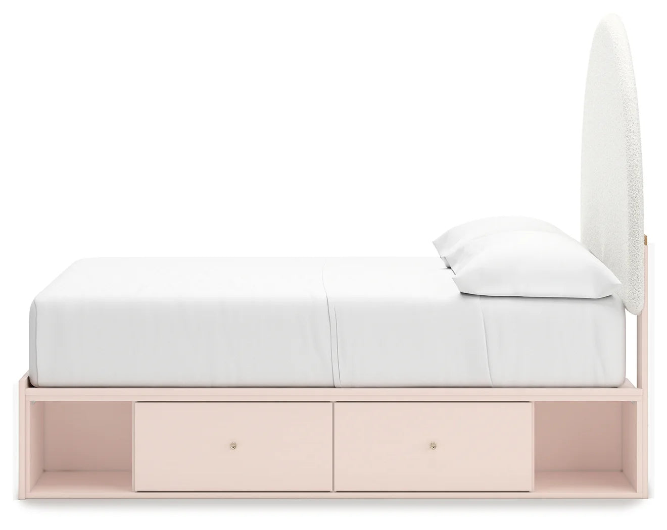 Wistenpine - Blush - Full Upholstered Panel Bed With Under Bed Storage