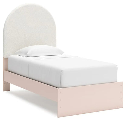 Wistenpine - Blush - Twin Upholstered Panel Bed