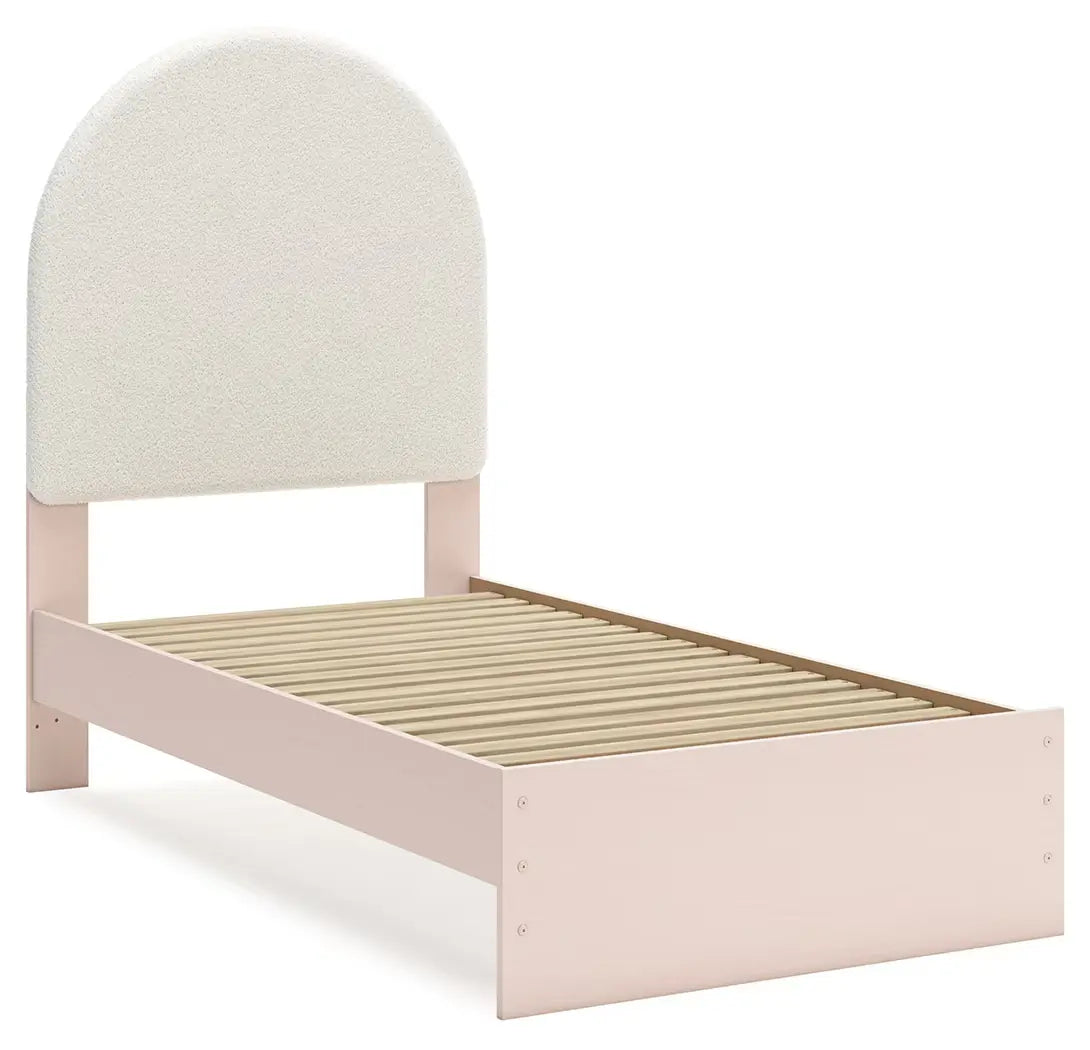 Wistenpine - Blush - Twin Upholstered Panel Bed-2