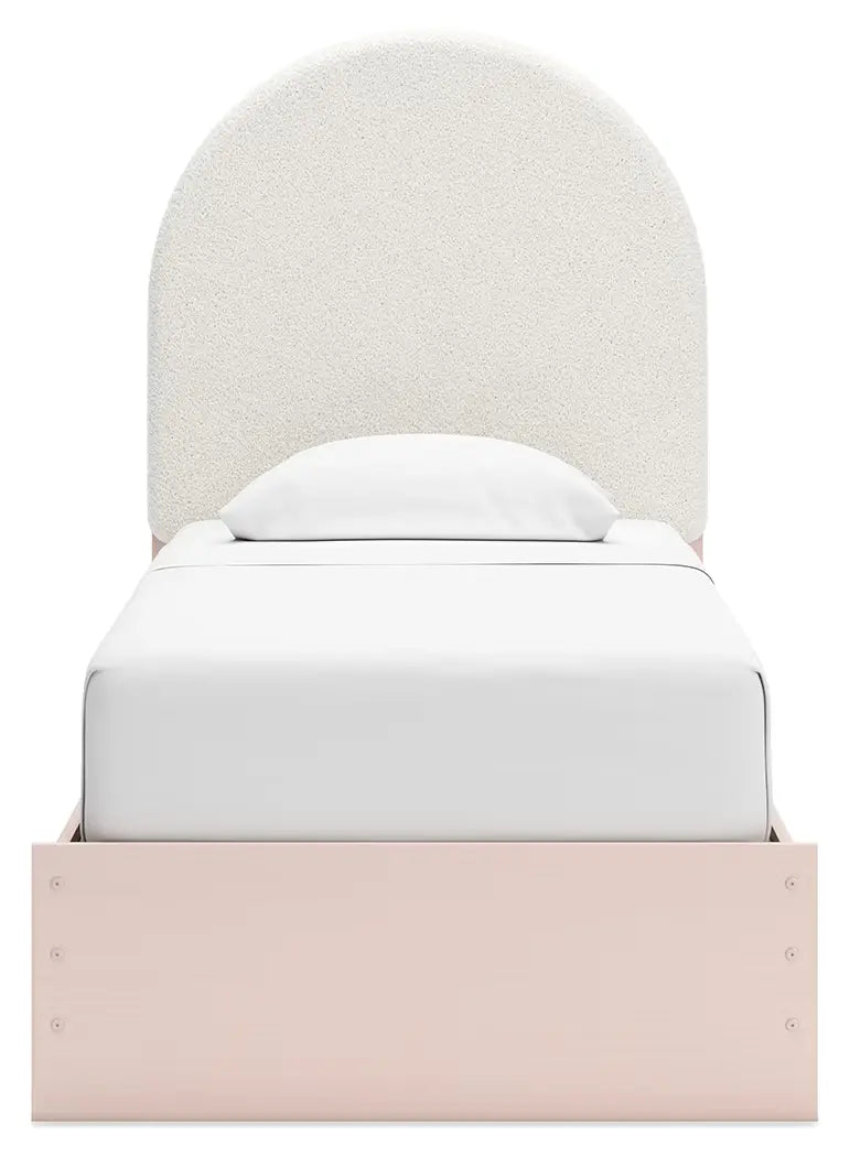 Wistenpine - Blush - Twin Upholstered Panel Bed-4