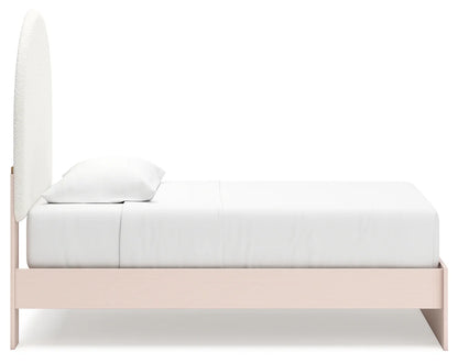 Wistenpine - Blush - Twin Upholstered Panel Bed-7