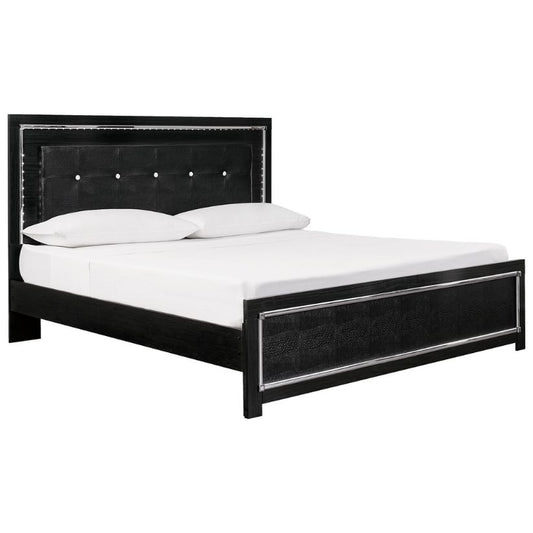 Kaydell - Black - King Upholstered Panel Bed