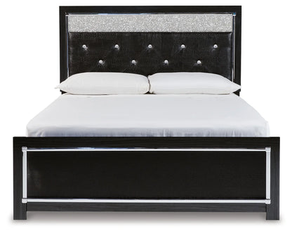 Kaydell - Black - Queen Upholstered Panel Platform Bed