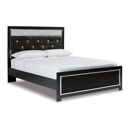 Kaydell - Black - Queen Upholstered Panel Platform Bed