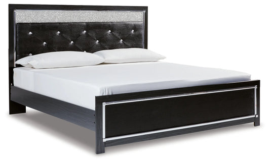 Kaydell - Black - King Upholstered Panel Platform Bed