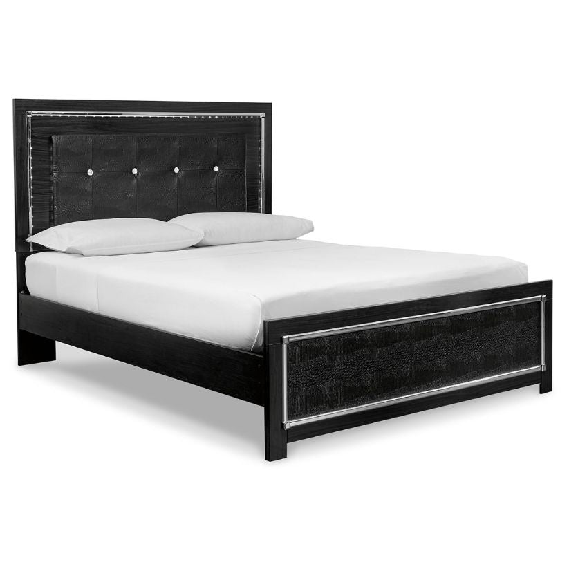 Kaydell - Black - Queen Upholstered Panel Bed