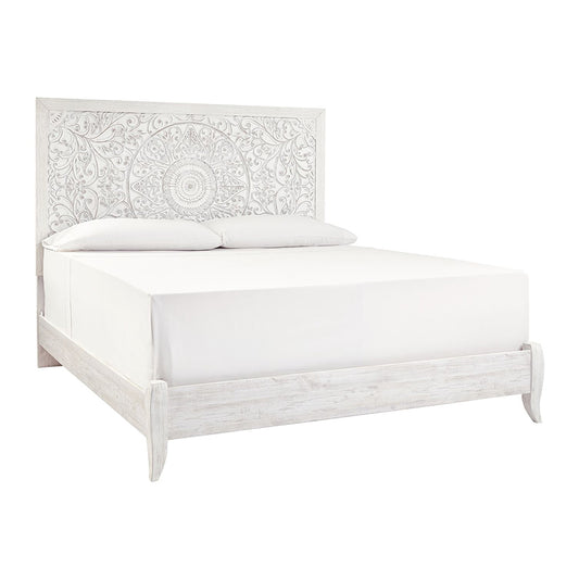 Paxberry - Whitewash - King Panel Bed