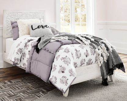 Paxberry - Twin Panel Bed - Whitewash