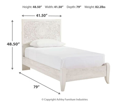 Paxberry - Twin Panel Bed - Whitewash