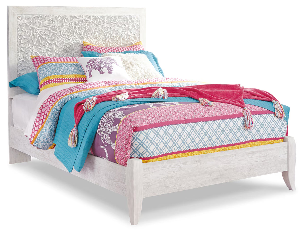 Paxberry - Twin Panel Bed - Whitewash