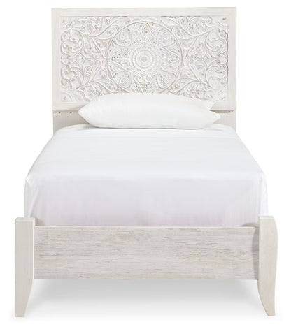Paxberry - Twin Panel Bed - Whitewash