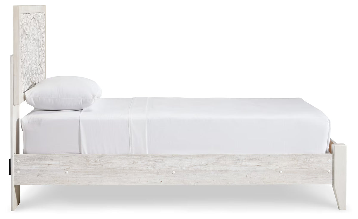 Paxberry - Twin Panel Bed - Whitewash