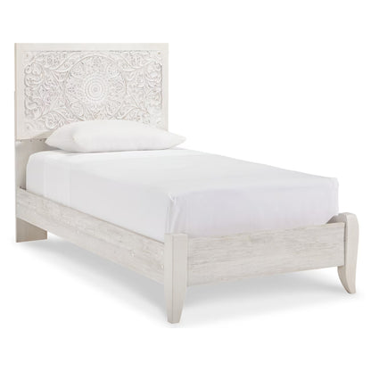 Paxberry - Twin Panel Bed - Whitewash