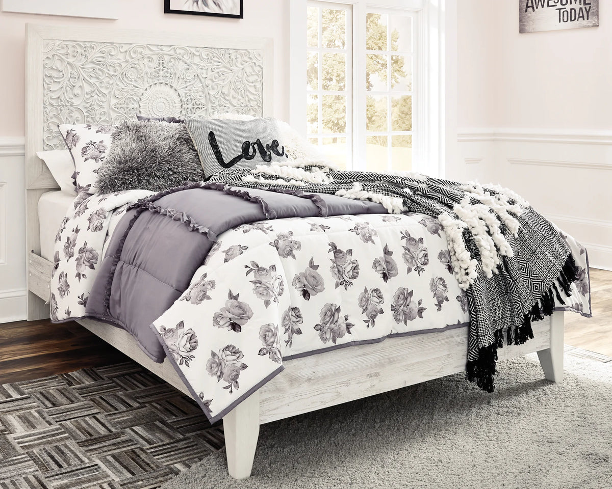 Paxberry - Full Panel Bed - Whitewash