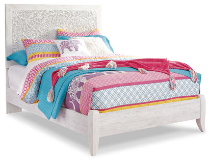 Paxberry - Full Panel Bed - Whitewash