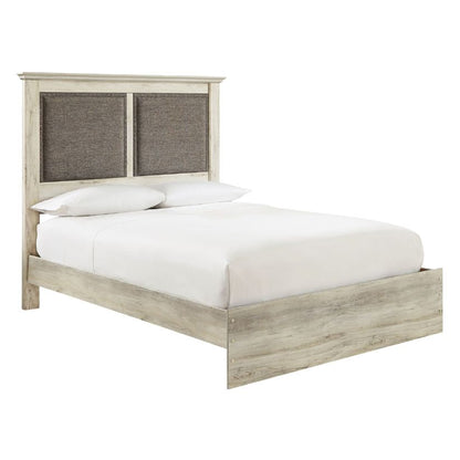 Cambeck - Whitewash - King Upholstered Panel Bed