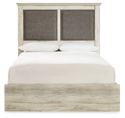 Cambeck - Whitewash - Queen Upholstered Panel Storage Bed