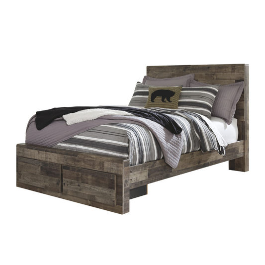 Derekson - Multi Gray - Full Panel Bed With 2 Storage Drawers