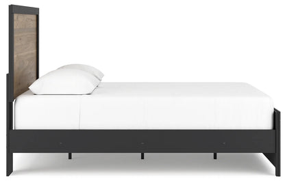 Vertani - Black - Queen Panel Bed