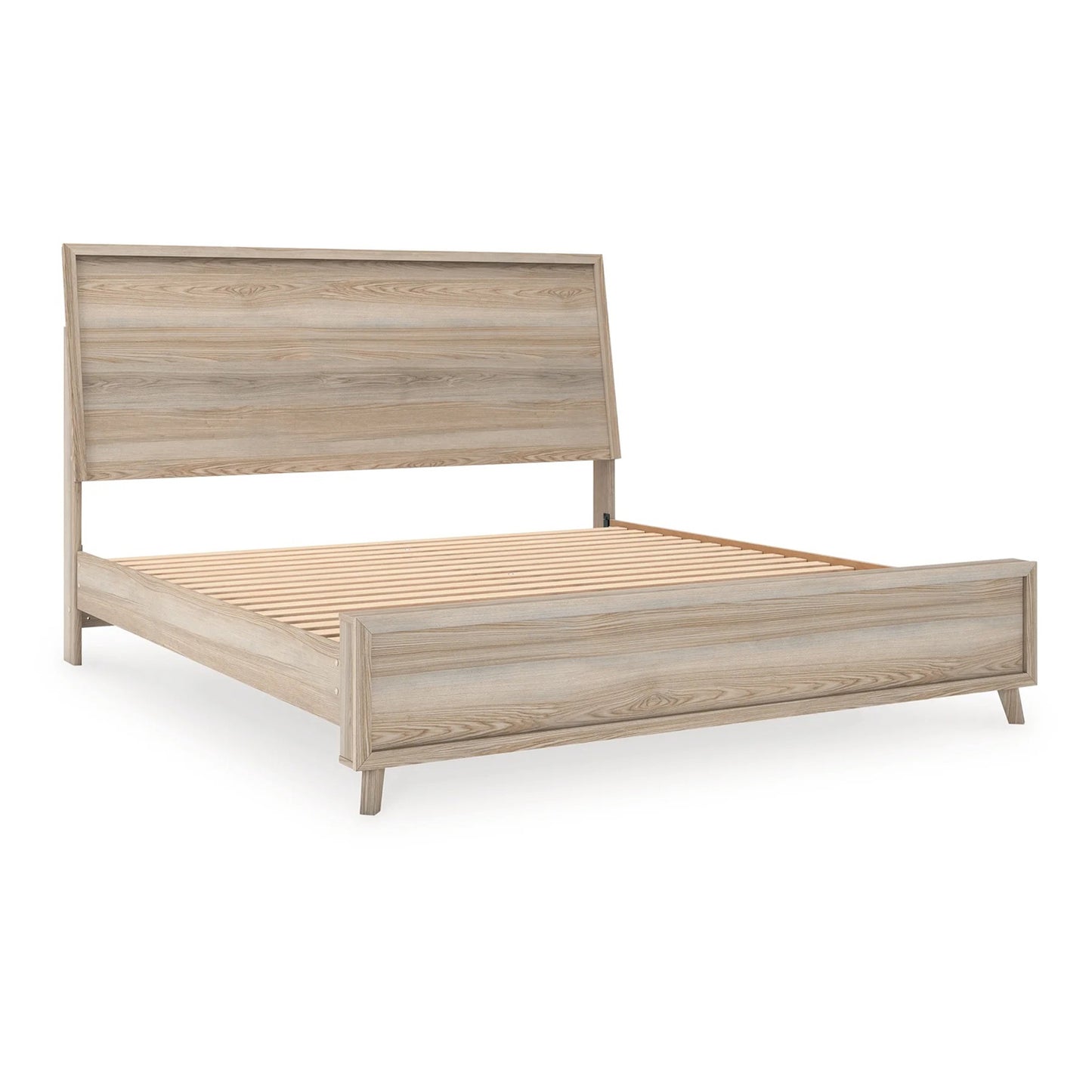 Hasbrick - Tan - King Panel Bed With Framed Panel Footboard