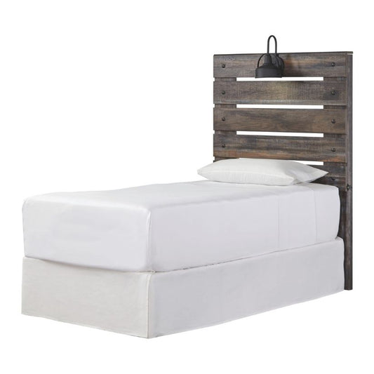 Drystan - Brown / Beige - Twin Panel Headboard With Bolt On Bed Frame