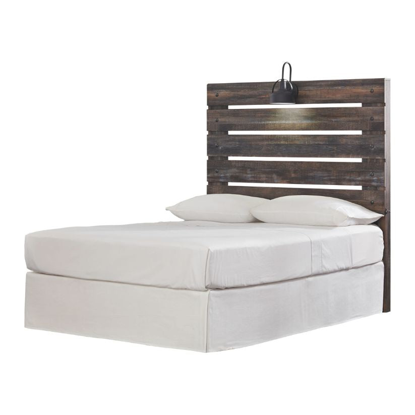 Drystan - Brown / Beige - Full Panel Headboard With Bolt On Bed Frame