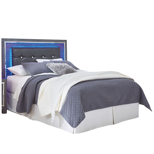 Lodanna - Gray - Queen Upholstered Panel Headboard With Bolt On Bed Frame