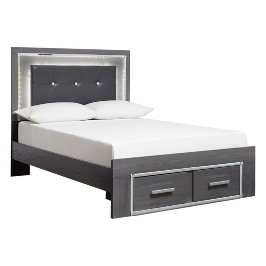 Lodanna - Gray - Full Panel Bed With Storage