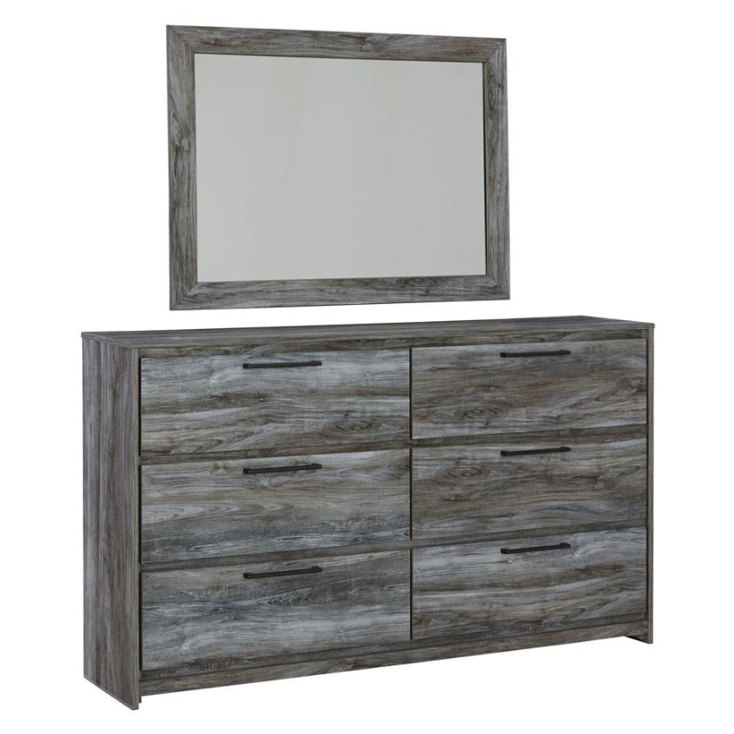 Baystorm - Gray - Dresser, Dark Gray Mirror