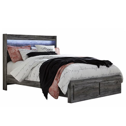 Baystorm - Gray - Queen Panel Bed With 2 Storage Drawers