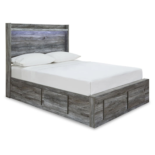 Baystorm - Gray - Full Panel Bed With 4 Storage Drawers